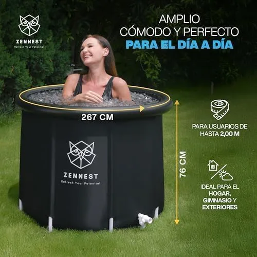 Miniatura 2 de Bañera de hielo mejorada de 90 galones para atletas, bañera fría de ingeniería estadounidense para exteriores, bañeras de hielo inflables aisladas