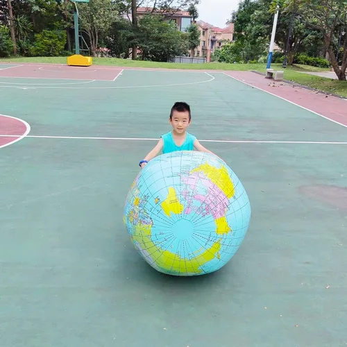 Miniatura 5 de Globo geográfico gigante de 36 pulgadas, globo inflable, globo educativo de PVC mapa del mundo, diámetro 35.4 in