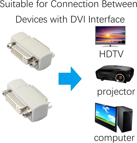 Miniatura 5 de YOUCHENG Acoplador DVI hembra a hembra, extensor de señal de cable serie DVI24+5/DVI-I, para extender y conectar dos cables DVI (paquete de 2)