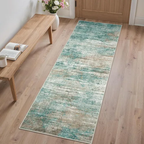 Miniatura 92 de GENIMO Alfombra antideslizante de 2 x 6 pies, lavable para pasillos de cocina, alfombras de cocina modernas abstractas, alfombra ligera de pelo bajo