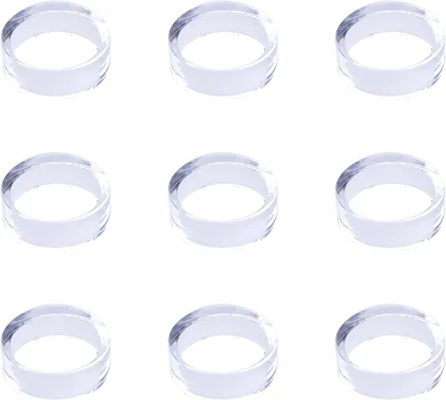 Miniatura 8 de sowaka 9 soportes de exhibición acrílicos transparentes pequeños redondos para anillos de béisbol, soportes de caballete para pelotas de tenis