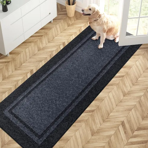 Miniatura 13 de PURRUGS Tapete para puerta con atrapamiento de suciedad, 20 x 32 pulgadas, antideslizante, lavable a máquina, tapete de entrada, tapete para puerta