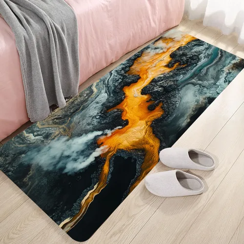 Miniatura 19 de Alfombra antideslizante de espuma de esponja de pelo bajo para puerta de baño, alfombras separadas a prueba de deslizamiento, alfombra de ilusión
