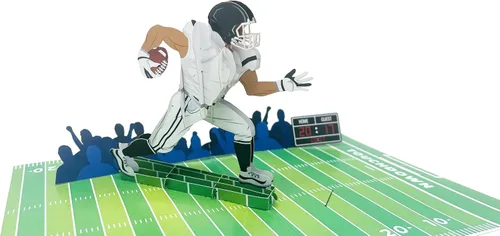 Miniatura 7 de Jugador de fútbol americano, tarjeta de felicitación desplegable 3D para todas las ocasiones, amor, cumpleaños, Navidad, deportes, felicitaciones