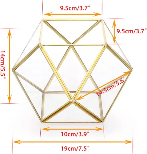 Miniatura 2 de ELLDOO Soporte para cápsulas de café de vidrio dorado, caja de vidrio de 14 caras de gran capacidad para tazas K y cápsulas Nespresso