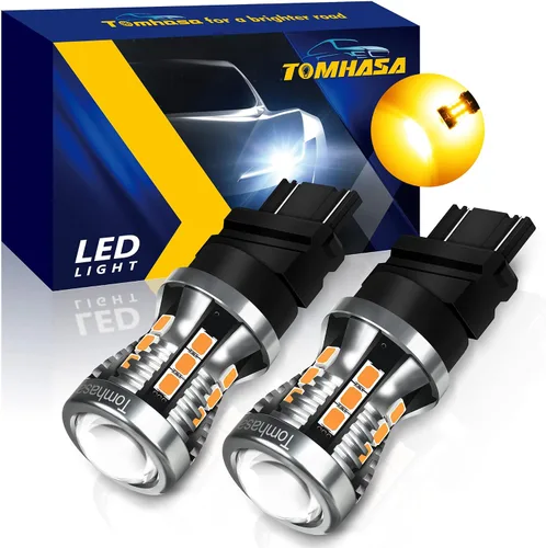 Miniatura 15 de Bombillas LED 3157 rojas para luces de freno, 24 conjuntos de chipsets SMD 300% más brillantes 3056 3156 3057 4157. Bombillas LED de repuesto