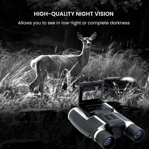 Miniatura 5 de thunderb Binoculares digitales con cámara y grabación de video de 12 x 32 pulgadas, videocámara para cámaras de observación de aves, binoculares