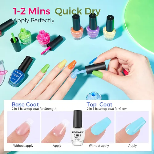 Miniatura 8 de Morovan Juego de esmalte de uñas de uñas: regalo de primavera y verano 2026, 36 piezas, con purpurina y aire brillante, kit de esmalte de uñas