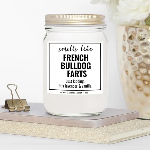 Miniatura 3 de You Nique Designs - Vela de bulldog francés, 8 onzas, Bulldog francés, regalos para papá francés para hombres y mujeres, vela de perro toro francés