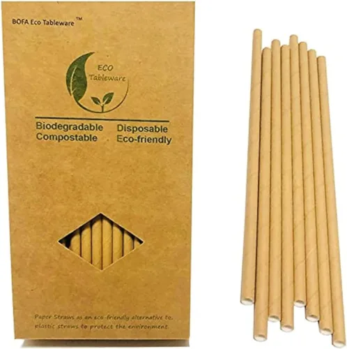 Miniatura 6 de Pajitas de papel a rayas blancas y negras, 100% biodegradables y compostables pajitas de beber a rayas negras para suministros de fiesta