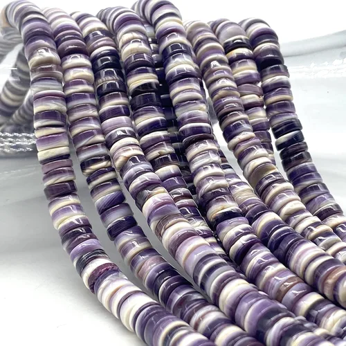 Miniatura 3 de ABCGEMS - Cuentas de concha Wampum más oscuras de EE. UU. AAA Auténtico Quahog de la costa este (primera moneda de América 1637-1673) Producción