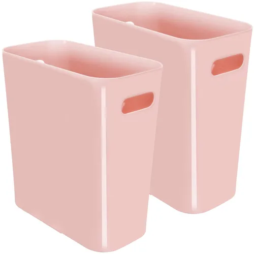 Miniatura 9 de Youngever Paquete de 2 cubos de basura delgados de 3 galones, contenedor de basura de plástico con asas para oficina en casa, sala de estar, sala