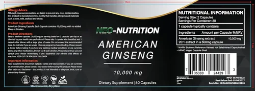Miniatura 9 de AMERICAN GINSENG 10,000 mg de extracto de raíz de ginseng en polvo, píldoras de energía y enfoque para hombres y mujeres, potente raíz de ginseng