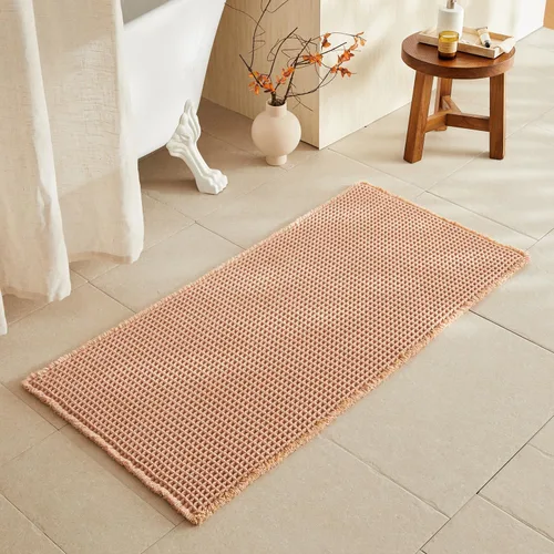 Miniatura 76 de TYUU Tapete de baño estilo gofre, tapete de baño bohemio, antideslizante, lavable, súper absorbente, de secado rápido, bonito tapete de baño