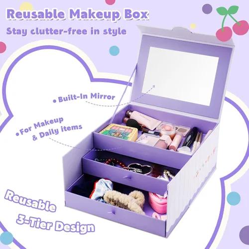 Miniatura 8 de Glam Code Calendario de Adviento de maquillaje de 24 días 2025, juego de regalo de maquillaje de belleza para adolescentes y mujeres adultas, Púrpura