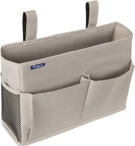 Miniatura 12 de Surblue Caddy Organizador colgante, Bolsa de almacenamiento para cabecera para literas y camas de hospital, Azul Turquesa, L R-Teal