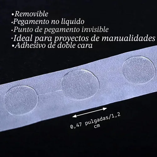 Miniatura 2 de ALLFUN 1000 Piezas Puntos de Pegamento Transparentes Puntos de Doble Cara Adhesivo Removible para Globos Manualidades Pegajoso