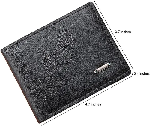 Miniatura 15 de Cartera delgada para hombre con monedero, cartera minimalista con cremallera, carteras plegables para hombre con tarjetero de crédito, cartera
