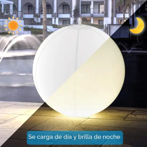 Miniatura 5 de Rukars Luz de Piscina de Bola Flotante Solar 4 PCS, 14 Pulgadas Inflable Colgable IP68 Impermeable Recargable LED Globo Luminoso de Cambio