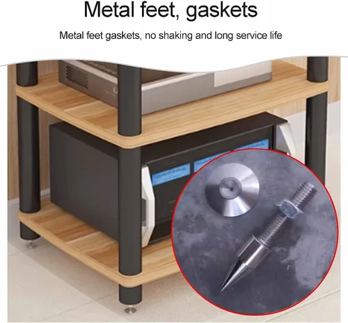 Miniatura 6 de Soporte para medios de audio y video, soporte de TV para juegos y estante estéreo, torre de audio, soporte para reproductor de grabaciones, pequeño