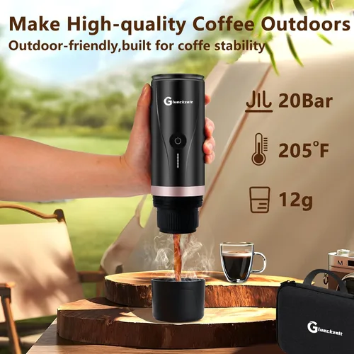 Miniatura 9 de Black Fast - Cafetera portátil de 3 minutos para café expreso con autocalentamiento en cualquier lugar con estuche de viaje incluido, funciona