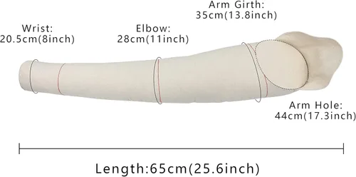 Miniatura 2 de Brazos de costura con patrón de vestido para hombres, brazos de algodón suave para hombre adulto, maniquí de sastre de cuerpo completo, brazos