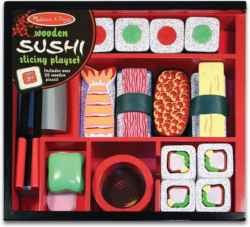 Miniatura 6 de melissa & doug juego de sushi de madera , Versión estándar, Multicolor