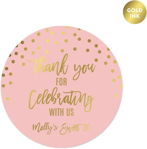Miniatura 10 de Andaz Press Blush Rosa y Metallic Gold Confeti Lunares Baby Shower Party Collection Banderín colgante con cuerda, Baby Shower, 5 pies, 1 juego