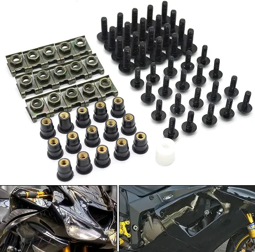 Miniatura 8 de Kit de tornillos de motocicleta Tornillos de aluminio Clips Tuercas Kit de pernos para Suzuki Yamaha Honda Kawasaki ZX-10R ZX-6R R1 R6 CBR600RR