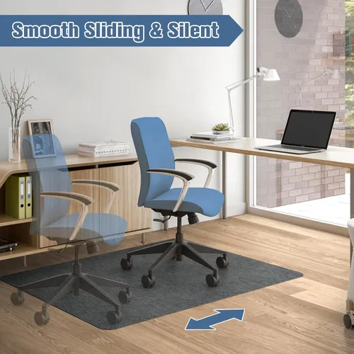 Miniatura 7 de Placoot Tapete para silla de escritorio para suelo de madera dura, superficie de pana de 55 x 35 pulgadas, tapete para silla de oficina para sillas