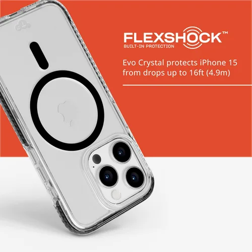 Miniatura 4 de Tech21 Evo Crystal - Funda para iPhone 15 Pro, compatible con MagSafe, funda de protección contra impactos, color negro grafito
