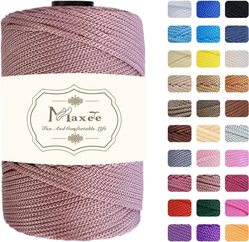 Miniatura 50 de Cordón de macramé premium de poliéster 3 mm × 218 yardas, cordón de macramé 100% polipropileno de 3 mm, ideal para crochet, colgadores de pared, 30