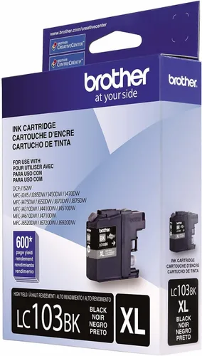 Miniatura 5 de Cartucho de tinta negro de alto rendimiento Brother LC103BK, tinta negra de repuesto, rendimiento de páginas de hasta 600 páginas, cartucho