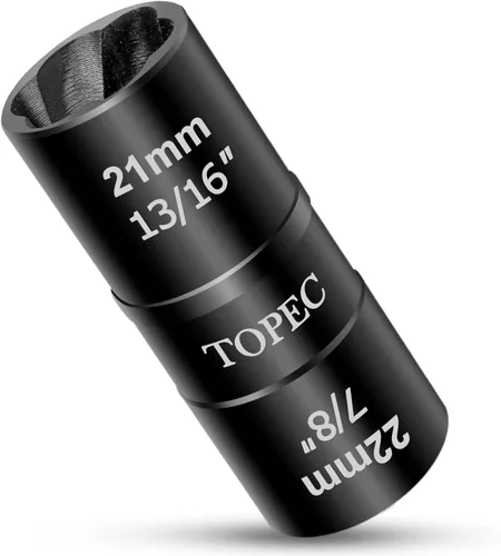 Miniatura 8 de Topec Herramienta de extracción de tuerca de birlo reversible, kit de extracción de bloqueo de rueda de 5 piezas, removedor de tuerca de birlo