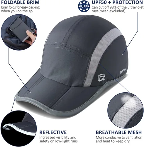 Miniatura 2 de GADIEMKENSD Sombrero reflectante plegable para exteriores, diseño sin estructura, UPF 50+, protección solar, sombreros deportivos para mujeres