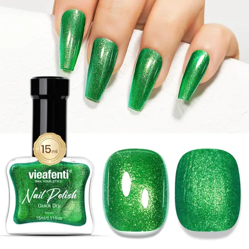 Miniatura 14 de Esmalte de uñas rosa intenso brillante, 0.5 onzas líquidas, esmalte de uñas de secado rápido de alto brillo, aplicación suave de larga duración