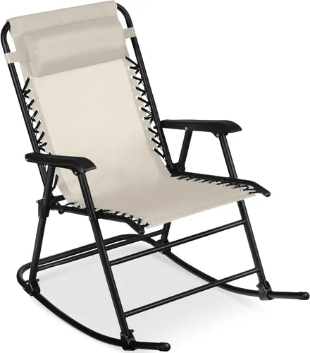 Miniatura 22 de Best Choice Products Silla mecedora plegable para exteriores, Silla de gravedad cero, Silla balancín para patio con reposacabezas, color rojo carmesí