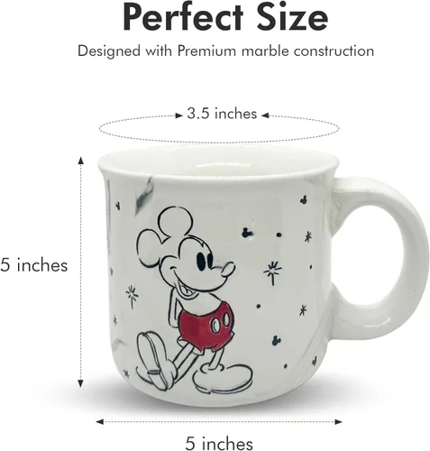 Miniatura 6 de 7STAR Taza clásica de mármol de dibujos animados para parejas, taza de café estética de doble cara de 14 onzas con siluetas de personajes icónicos