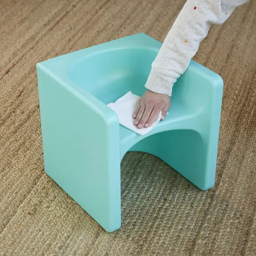 Miniatura 9 de ECR4Kids Tri-Me - Juego de mesa y sillas cubo, muebles multiusos, color aguamarina, 3 piezas