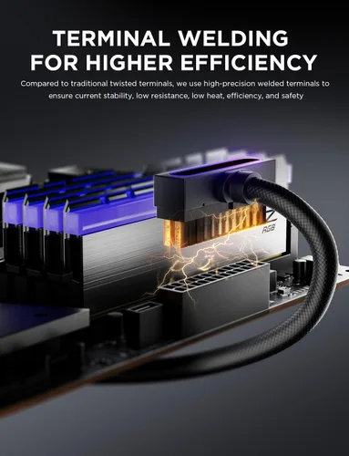 Miniatura 6 de AsiaHorse Hydrus-8PIN GPU PSU Cable de Extensión ARGB Luz, Cable de Extensión de Energía de Cobre de Diseño Minimalista Integrado, 2000W Potencia