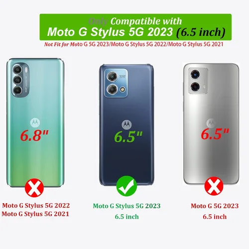 Miniatura 5 de Funda tipo cartera para Motorola Moto G Stylus 5G 2023, funda con tapa para mujer con estampado de mariposa en relieve de piel sintética, ranuras
