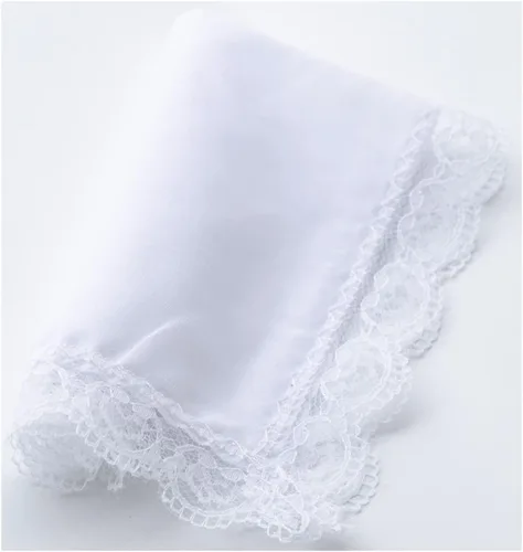 Miniatura 5 de Deeorla Pañuelo de encaje de algodón para mujer, pañuelos de boda blancos para mujer