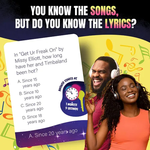 Miniatura 3 de Lyric Legend 2000s Hip-Hop y Rap Music Trivia - Juegos para adultos para noche de juegos - Bueno para grupos - Juego de fiesta de terminar la letra