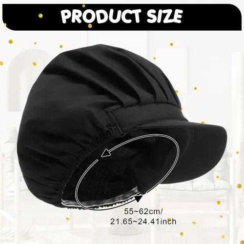 Miniatura 16 de Hicarer 16 sombreros de chef para mujer, redes para el pelo, cocina, cocina, gorra de chef ajustable, gorra de trabajo elástica para mujeres