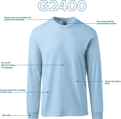 Miniatura 83 de Gildan - Camiseta de manga larga de algodón ultra estilo G2400 para adultos, paquete múltiple