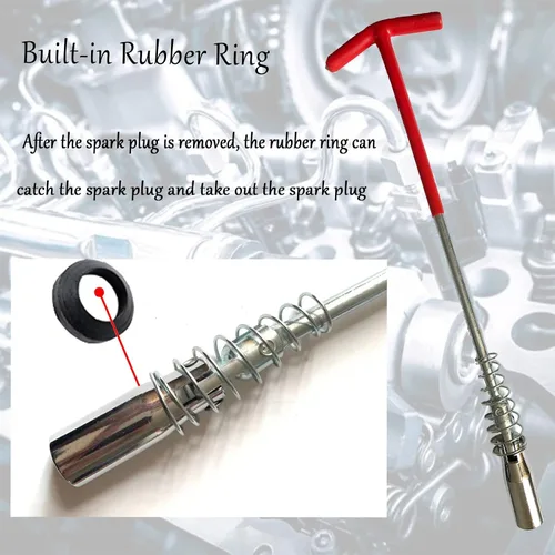 Miniatura 6 de Llave de tubo de bujía de 5/8 pulgadas/16MM, herramienta de bujía de motor flexible en forma de T, herramienta universal de extracción de bujías