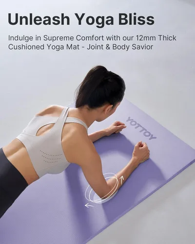 Miniatura 7 de YOTTOY Tapete de Yoga, Tapete de Yoga Extra Grueso (1/2 pulgada), Tapete Profesional de TPE para Ejercicio, Tapete de Entrenamiento Antideslizante