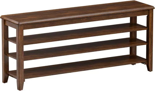 Taitiy Zapatero con parte superior plana de madera de caucho y 3 estantes ajustables, zapatero de madera para entrada, pasillo, vestíbulo, puerta