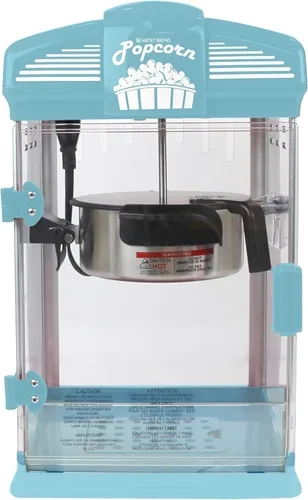Miniatura 9 de West Bend Stir Crazy pochoclera estilo cine, máquina para hacer palomitas de maíz gourmet con caldera antiadherente, herramienta de medición y Azul