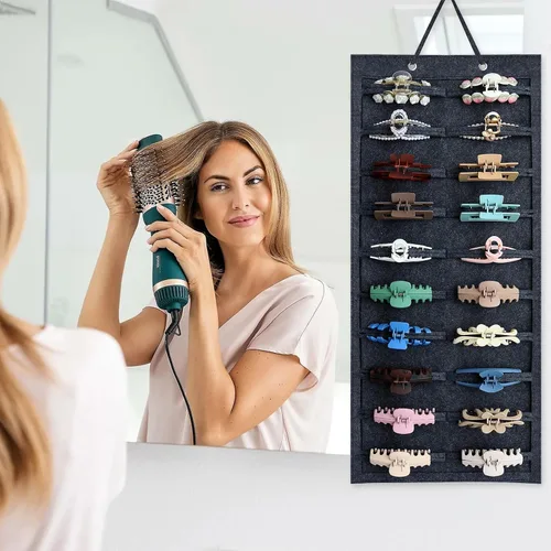 Miniatura 4 de SMUK Organizador de pinzas para mujeres, soporte colgante para pinzas de pelo para niñas, soporte de almacenamiento para horquillas de arcoíris